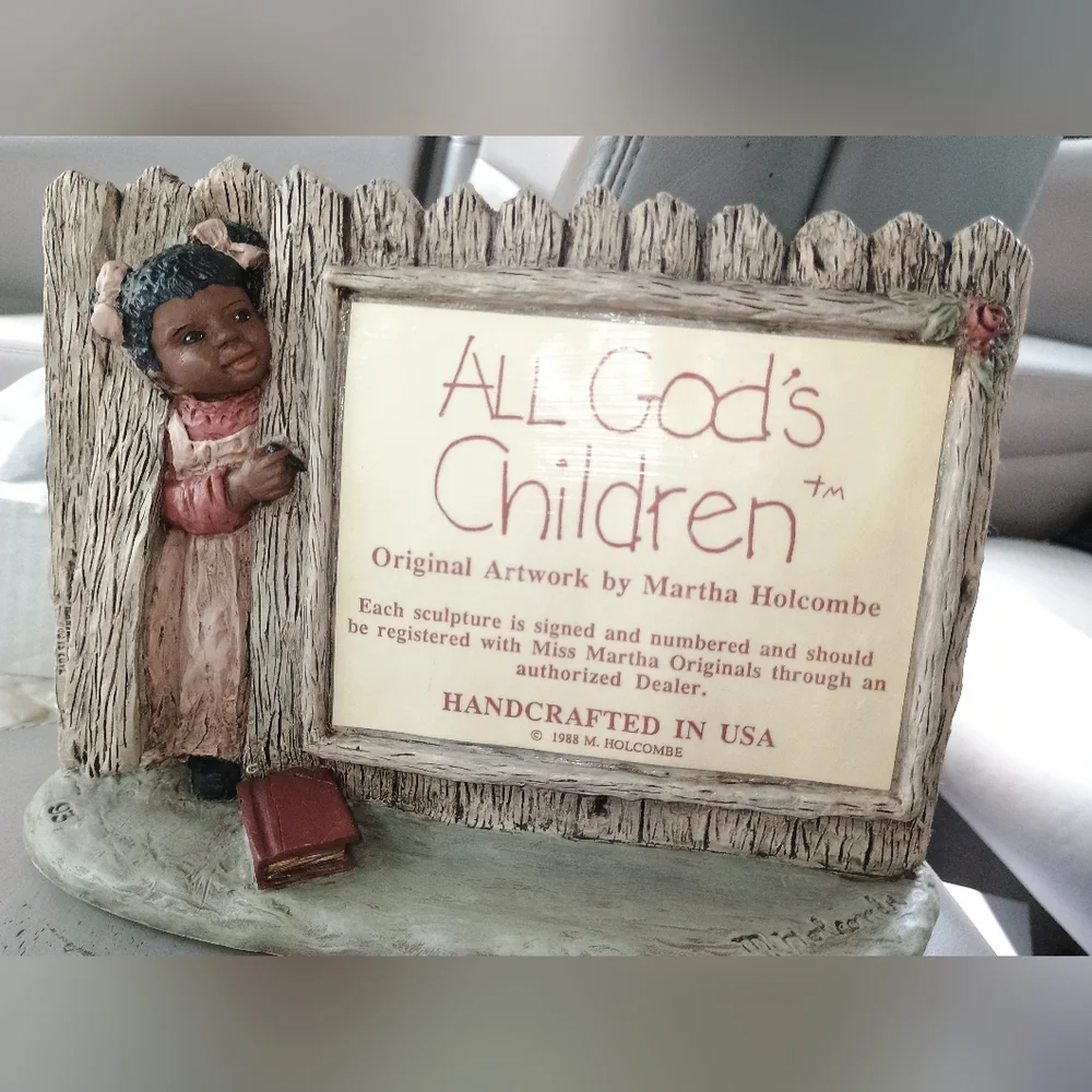 All God's Children Display Sign Girl by Garden Gate Martha Holcombe 1988 #93